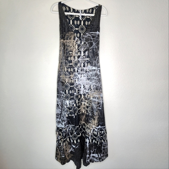 PIANURASTUDIO Satin Abstract Maxi Dress 44 - Picture 1 of 7